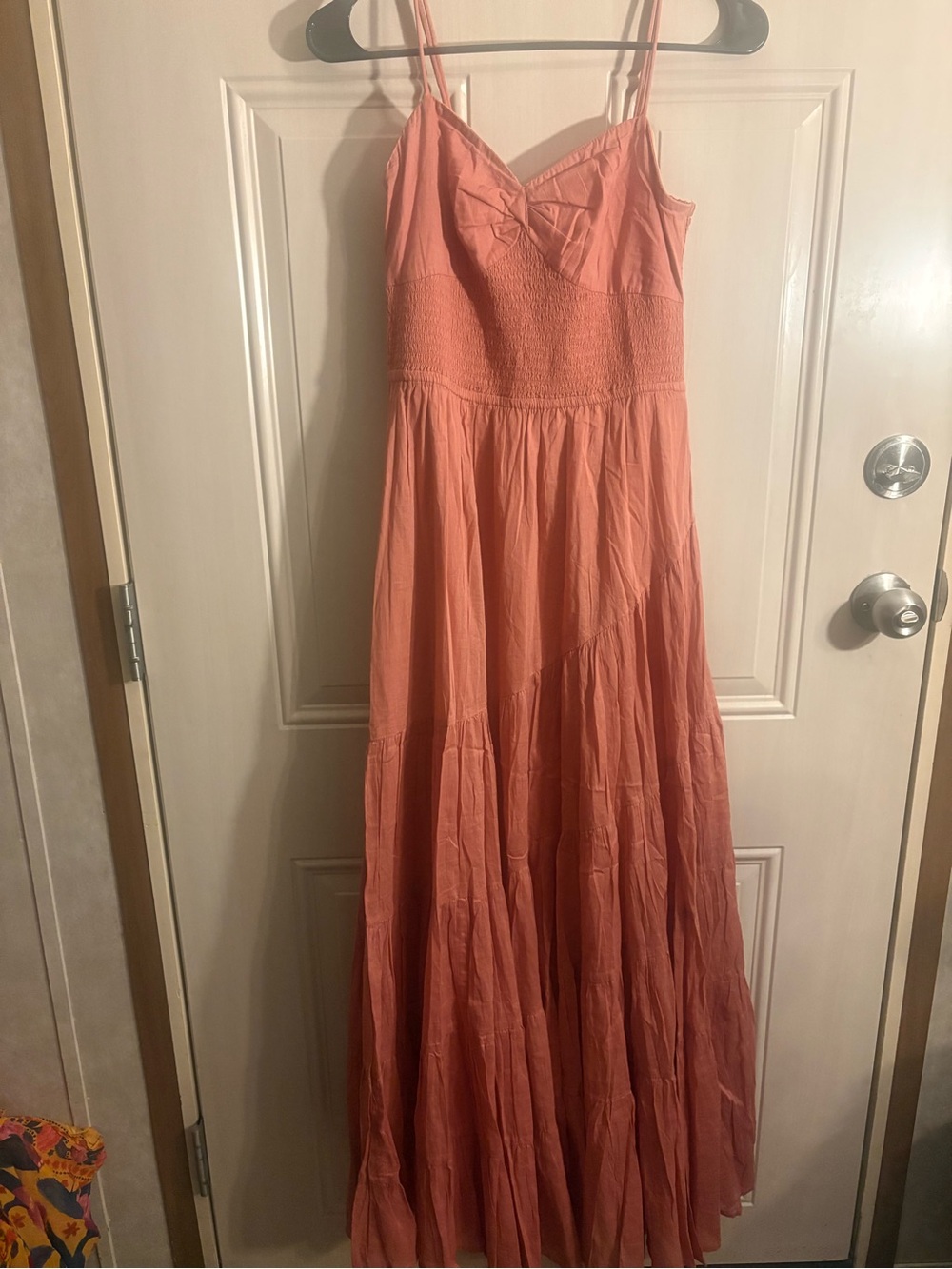 Free People Coral Tiered Maxi Dress Women’s SMALL Boho Cottage